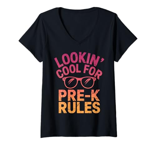 Damen Sieht cool aus für Pre-K Back to School T-Shirt mit V-Ausschnitt Damen Sieht cool aus für Pre-K Back to School T-Shirt mit V-Ausschnitt von Cool Back to School Tees Pre-K