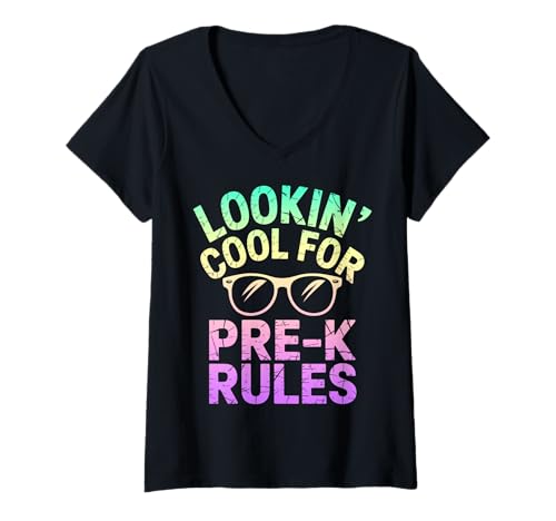Damen Sieht cool aus für Pre-K Back to School T-Shirt mit V-Ausschnitt Damen Sieht cool aus für Pre-K Back to School T-Shirt mit V-Ausschnitt von Cool Back to School Tees Pre-K