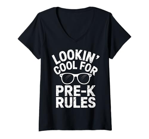 Damen Sieht cool aus für Pre-K Back to School T-Shirt mit V-Ausschnitt Damen Sieht cool aus für Pre-K Back to School T-Shirt mit V-Ausschnitt von Cool Back to School Tees Pre-K
