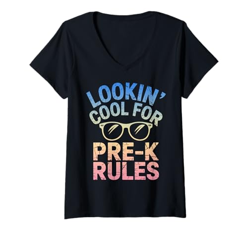Damen Sieht cool aus für Pre-K Back to School T-Shirt mit V-Ausschnitt Damen Sieht cool aus für Pre-K Back to School T-Shirt mit V-Ausschnitt von Cool Back to School Tees Pre-K