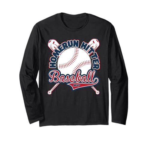 Homerun Hitter Baseball Batter Fun Kinder Spielen Baseball Langarmshirt von Cool Baseball Lovers Kids Baseball Fan Kids Stuff