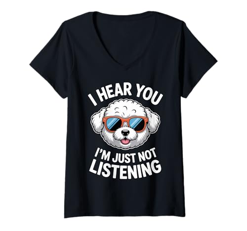 Damen Bichon Frisé Funny Bichon Frisé T-Shirt mit V-Ausschnitt Damen Bichon Frisé Funny Bichon Frisé T-Shirt mit V-Ausschnitt von Cool Bichon Frise Funny Bichon Frise Designs