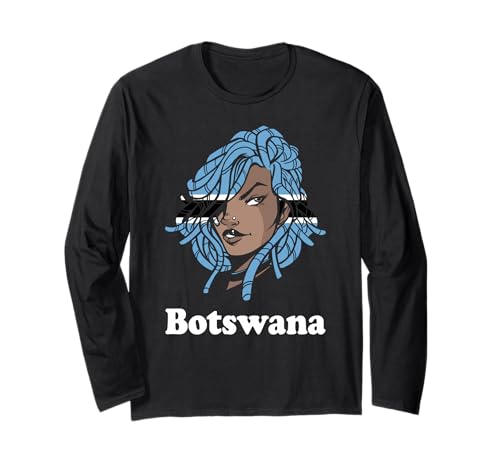 Botswana Girl Dreadlocks Botswanan Flagge Botswanan Pride Langarmshirt Botswana Girl Dreadlocks Botswanan Flagge Botswanan Pride Langarmshirt von Cool Botswanan Roots Botswana