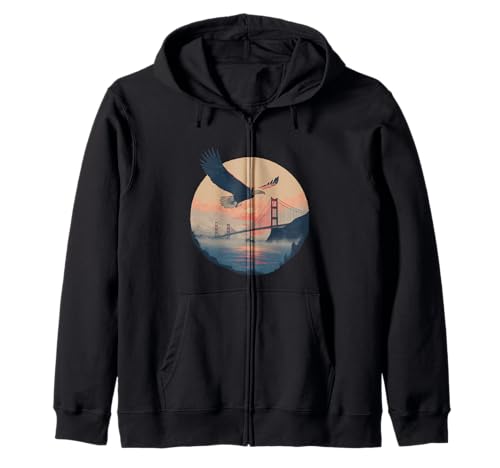 Sonnenaufgang Adler mit Brücke Kostüm für Jungen und Mädchen Kapuzenjacke Sonnenaufgang Adler mit Brücke Kostüm für Jungen und Mädchen Kapuzenjacke von Cool Bridge with Eagle Outfit