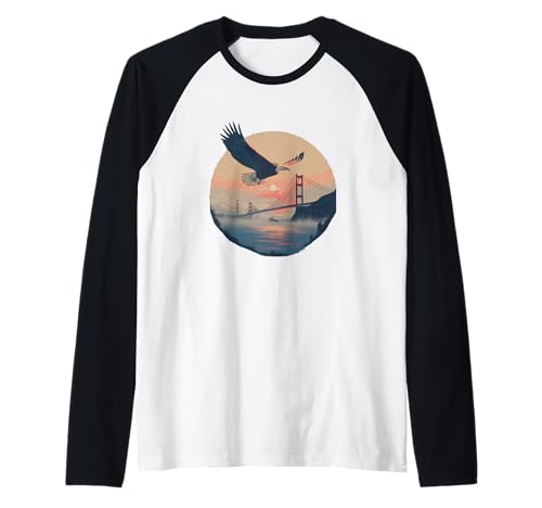 Sonnenaufgang Adler mit Brücke Kostüm für Jungen und Mädchen Raglan Sonnenaufgang Adler mit Brücke Kostüm für Jungen und Mädchen Raglan von Cool Bridge with Eagle Outfit