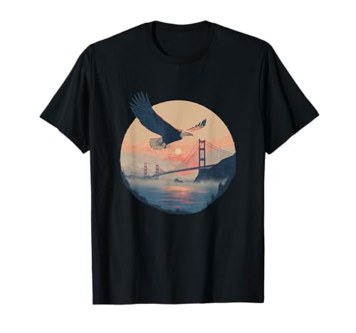 Sonnenaufgang Adler mit Brücke Kostüm für Jungen und Mädchen T-Shirt von Cool Bridge with Eagle Outfit