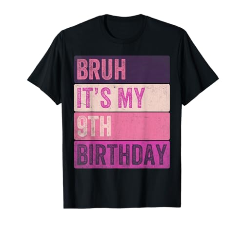 Süße Partykleidung für Mädchen zum Geburtstag von neun Jahren T-Shirt Süße Partykleidung für Mädchen zum Geburtstag von neun Jahren T-Shirt von Cool Bruh It's My 9th Birthday Girl & Kids Design
