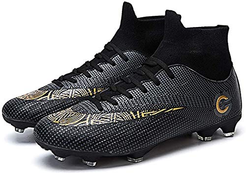 Cool-CZQ Professionelle Herren Fußballschuhe Outdoor Spike Sport Fußball Kinder Jugend Fußballschuhe (41 EU,Schwarz) von Cool-CZQ