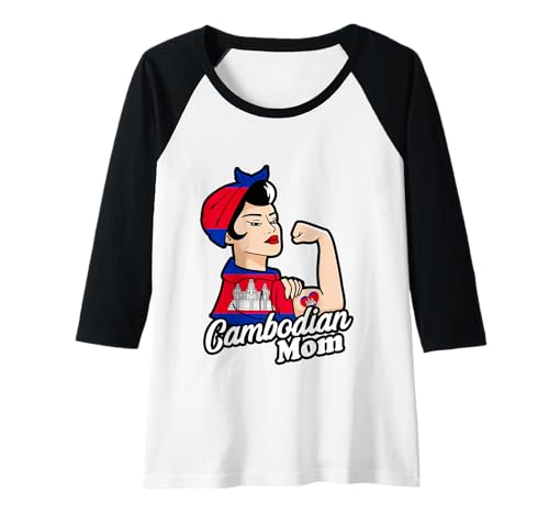 Damen Kambodschanische Mutter Kambodschanische Flagge Kambodschanische Wurzeln Kambodscha Raglan von Cool Cambodian Roots Cambodia