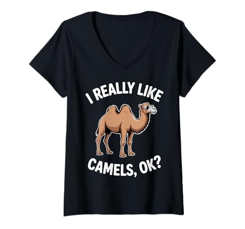 Damen Kamele Lustiges Kamel T-Shirt mit V-Ausschnitt Damen Kamele Lustiges Kamel T-Shirt mit V-Ausschnitt von Cool Camel Animal Funny Camels Design