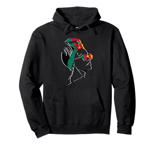 Kamerun Mädchen Kopftuch Kamerunische Wurzeln Kamerunische Flagge Pullover Hoodie von Cool Cameroonian Roots Cameroon