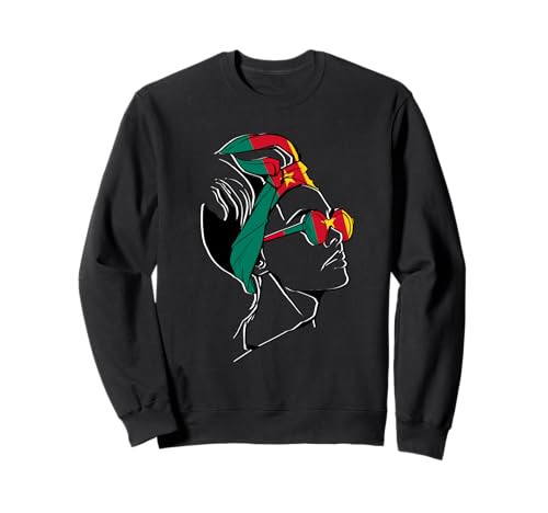 Kamerun Mädchen Kopftuch Kamerunische Wurzeln Kamerunische Flagge Sweatshirt von Cool Cameroonian Roots Cameroon