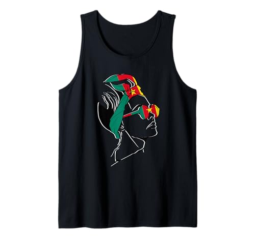 Kamerun Mädchen Kopftuch Kamerunische Wurzeln Kamerunische Flagge Tank Top von Cool Cameroonian Roots Cameroon