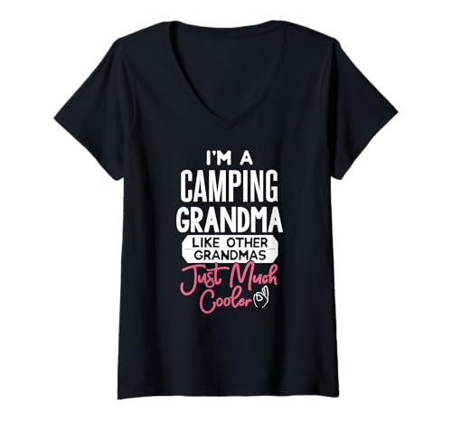 Damen Cooles Muttertagsdesign Camping Oma T-Shirt mit V-Ausschnitt Damen Cooles Muttertagsdesign Camping Oma T-Shirt mit V-Ausschnitt von Cool Camping Grandma