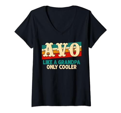 Damen AVO Wie ein Opa nur cooler Lustiger Vatertag T-Shirt mit V-Ausschnitt von Cool Celebrations Gear apparel