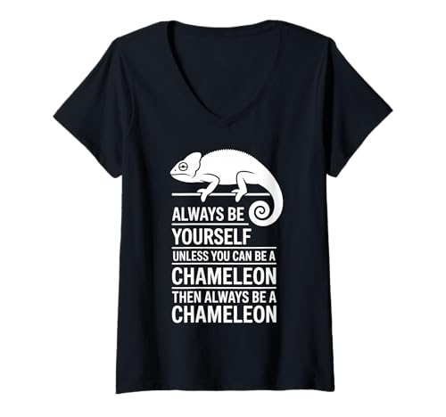 Damen Chamäleon Lustiges Chamäleon T-Shirt mit V-Ausschnitt Damen Chamäleon Lustiges Chamäleon T-Shirt mit V-Ausschnitt von Cool Chameleon Fun Chameleons Design