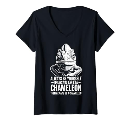 Damen Chamäleon Lustiges Chamäleon T-Shirt mit V-Ausschnitt Damen Chamäleon Lustiges Chamäleon T-Shirt mit V-Ausschnitt von Cool Chameleon Funny Chameleons Designs