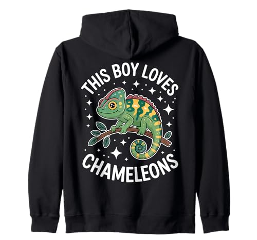 This Boy Loves Chamäleons Kapuzenjacke This Boy Loves Chamäleons Kapuzenjacke von Cool Chameleons Fun Chameleon Design