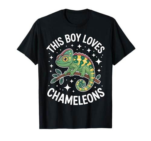 This Boy Loves Chamäleons T-Shirt This Boy Loves Chamäleons T-Shirt von Cool Chameleons Fun Chameleon Design
