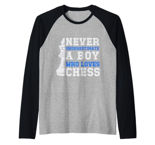 Unterschätze Niemals den Jungen, der Schach liebt, lustige Schachspieler Raglan von Cool Chess Boys Kids Player For Chess Lover Player