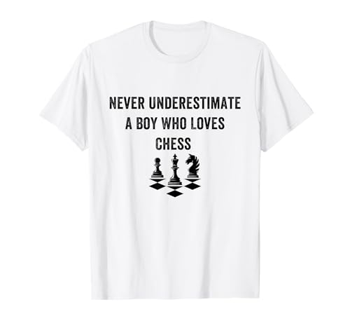 Unterschätze Niemals den Jungen, der Schach liebt, lustige Schachspieler T-Shirt von Cool Chess Boys Kids Player For Chess Lover Player