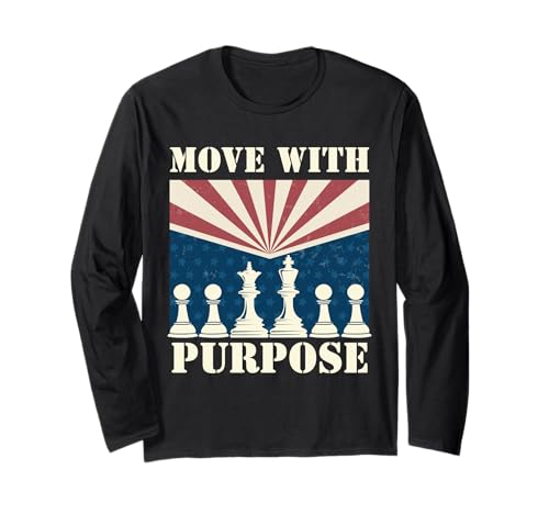 Retro Chess Art for Men Women Kids Chess Player Chess Lover Langarmshirt von Cool Chess Funny Board Game Tee