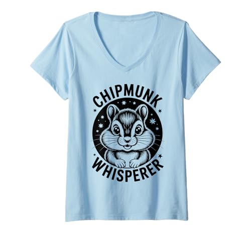 Damen Chipmunk Whisperer Lustiges Chipmunk T-Shirt mit V-Ausschnitt Damen Chipmunk Whisperer Lustiges Chipmunk T-Shirt mit V-Ausschnitt von Cool Chipmunk Animal Funny Chipmunks Design