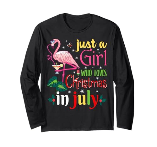 Just A Girl Who Loves Christmas In Juli Shirt Girls Summer Langarmshirt Just A Girl Who Loves Christmas In Juli Shirt Girls Summer Langarmshirt von Cool Christmas In July Summer Outfit.