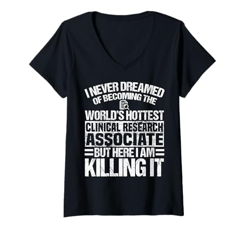 Damen Bekleidung für klinische wissenschaftliche Mitarbeiter | Best Associates Design T-Shirt mit V-Ausschnitt von Cool Clinical Research Associate Humor Quote Merch