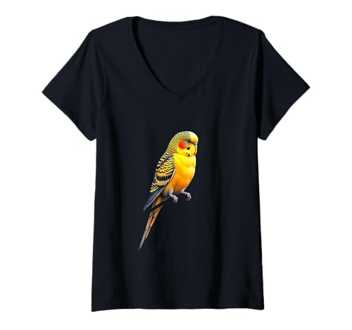 Damen Bird Lover Schild Nice Parrot Graphic Parrots Lover T-Shirt mit V-Ausschnitt von Cool Colorful Parrot Shirt Cute Bird Shirt