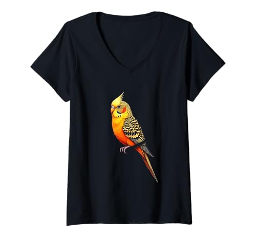 Damen Bird Lover Schild Nice Parrot Graphic Parrots Lover T-Shirt mit V-Ausschnitt Damen Bird Lover Schild Nice Parrot Graphic Parrots Lover T-Shirt mit V-Ausschnitt von Cool Colorful Parrot Shirt Cute Bird Shirt