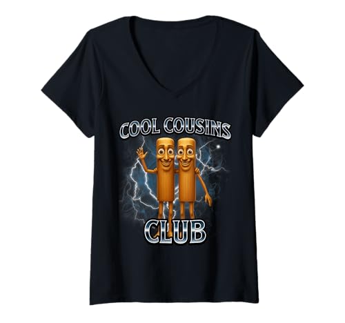 Damen Cool Cousins Club Italian Brainrot T-Shirt mit V-Ausschnitt von Cool Cousins Club Italian Brainrot Wear