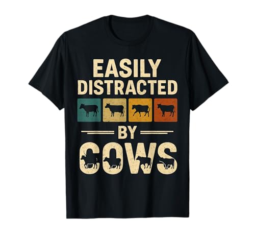 Leicht abgelenkt von Kühen Kinder, lustiger Kuhliebhaber, Rinderbauer T-Shirt Leicht abgelenkt von Kühen Kinder, lustiger Kuhliebhaber, Rinderbauer T-Shirt von Cool Cow Design For Men Women Dairy Farmer Farming