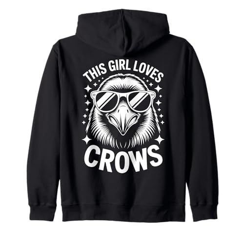 Krähen Mädchen Lustige Krähe Kapuzenjacke Krähen Mädchen Lustige Krähe Kapuzenjacke von Cool Crow Funny Crows Girl Design