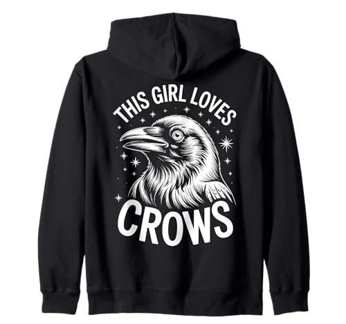 Krähen Mädchen Lustige Krähe Kapuzenjacke Krähen Mädchen Lustige Krähe Kapuzenjacke von Cool Crow Funny Crows Girl Designs