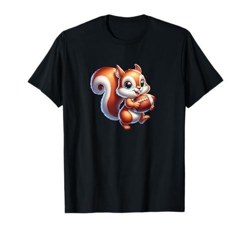 Eichhörnchen und American Football Herren Damen Kinder T-Shirt von Cool Cute Funny Retro Squirrel Animal Lover