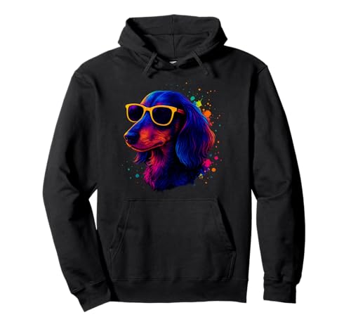 Lustiger Wiener Hundeliebhaber Pop Art bunter Dackel Mama Papa Pullover Hoodie von Cool Dachshund Mom Novelty Apparel