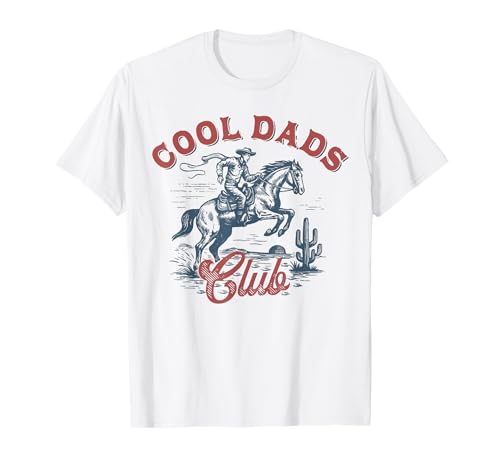 Papa Shirt Herren Cool Dad Club Vatertag Geburtstag Cowboy T-Shirt Papa Shirt Herren Cool Dad Club Vatertag Geburtstag Cowboy T-Shirt von Cool Dads Club Retro Groovy Dad Father's Day