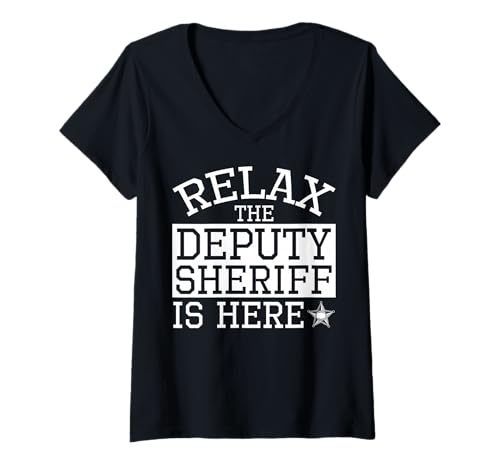 Damen Deputy Sheriff Apparel – Top Funny Sheriffs Design T-Shirt mit V-Ausschnitt Damen Deputy Sheriff Apparel – Top Funny Sheriffs Design T-Shirt mit V-Ausschnitt von Cool Deputy Sheriff Humor Quote Merch