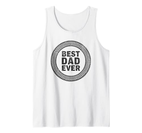 Herren Best Dad Ever Reifen Garage Grunge Auto Mechaniker Grafik Tank Top von Cool Designs for Father Dad Men