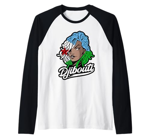 Dschibuti Mädchen Dreadlocks Dschibutian Pride Dschibuti-Flagge Raglan Dschibuti Mädchen Dreadlocks Dschibutian Pride Dschibuti-Flagge Raglan von Cool Djiboutian Roots Djibouti