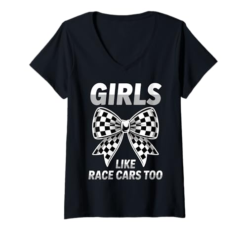 Damen Drag-Racing-Mädchen mögen Rennwagen, zu lustige Rennwagen T-Shirt mit V-Ausschnitt Damen Drag-Racing-Mädchen mögen Rennwagen, zu lustige Rennwagen T-Shirt mit V-Ausschnitt von Cool Drag Racing Girl Funny Racing Car Design
