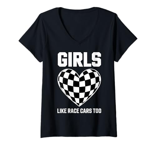 Damen Drag-Racing-Mädchen mögen Rennwagen, zu lustige Rennwagen T-Shirt mit V-Ausschnitt Damen Drag-Racing-Mädchen mögen Rennwagen, zu lustige Rennwagen T-Shirt mit V-Ausschnitt von Cool Drag Racing Girl Funny Racing Car Designs