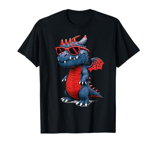 Dragon in Bold Shades Sunglasses for Kid Boy Toddler Vintage T-Shirt Dragon in Bold Shades Sunglasses for Kid Boy Toddler Vintage T-Shirt von Cool Dragon Baby in Sunglasses Funny Cute Monster