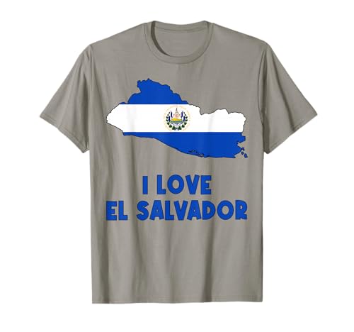 I Love San Salvador EL Salvador Karte Flagge Salvadorianische Papa Mama T-Shirt von Cool El Salvador Independence Day Proud Salvadoran