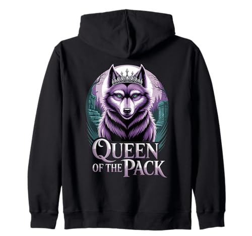 Queen of The Pack Strong Confident Powerful Werwolf Girl Kapuzenjacke von Cool Empowering Alpha Women