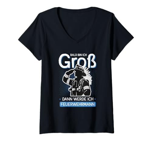 Damen Bald Feuerwehrmann Großer Bruder Lustiges Shirt T-Shirt mit V-Ausschnitt Damen Bald Feuerwehrmann Großer Bruder Lustiges Shirt T-Shirt mit V-Ausschnitt von Cool Feuerwehr Familie Großer Bruder Zukunft Held