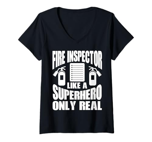 Damen Feuerinspektor-Bekleidung | Einzigartiges, lustiges Inspektoren-Design T-Shirt mit V-Ausschnitt Damen Feuerinspektor-Bekleidung | Einzigartiges, lustiges Inspektoren-Design T-Shirt mit V-Ausschnitt von Cool Fire Inspector Humor Quote Merch