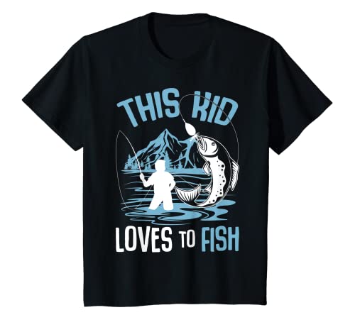 Kinder Dieses Kind liebt es zum Angeln von Jungen T-Shirt von Cool Fisherman Apparel & Gift Ideas