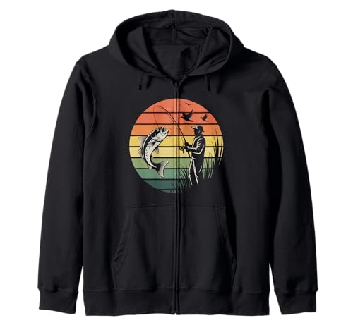 Retro Vintage Sunset Fishing Lover Fisher Design für Väter Männer Kapuzenjacke Retro Vintage Sunset Fishing Lover Fisher Design für Väter Männer Kapuzenjacke von Cool Fisherman Graphic Retirement Gift for Grandpa